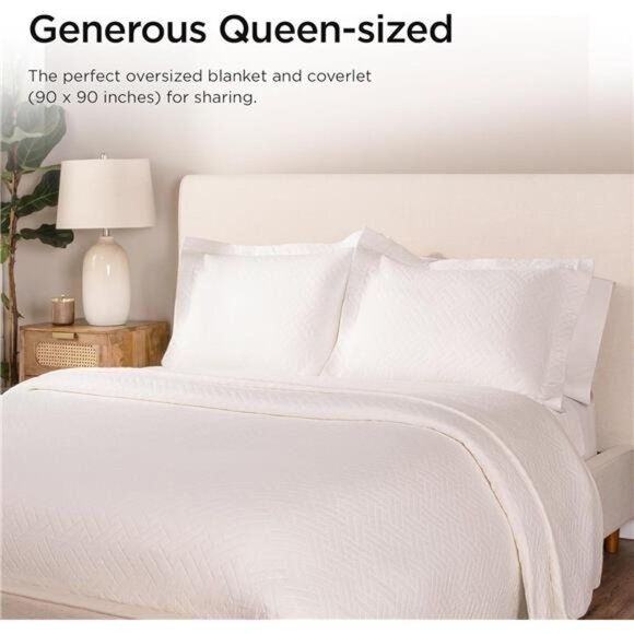 Luxury Cotton Blankets for Queen Size Bed | All-Season 100% Cotton - Picture 2 of 16